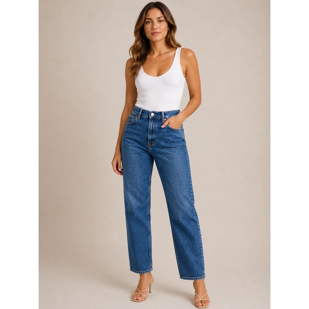 Reformation Womens Jeans 27 Blue Lisa High Rise Straight Huntington Sustainable